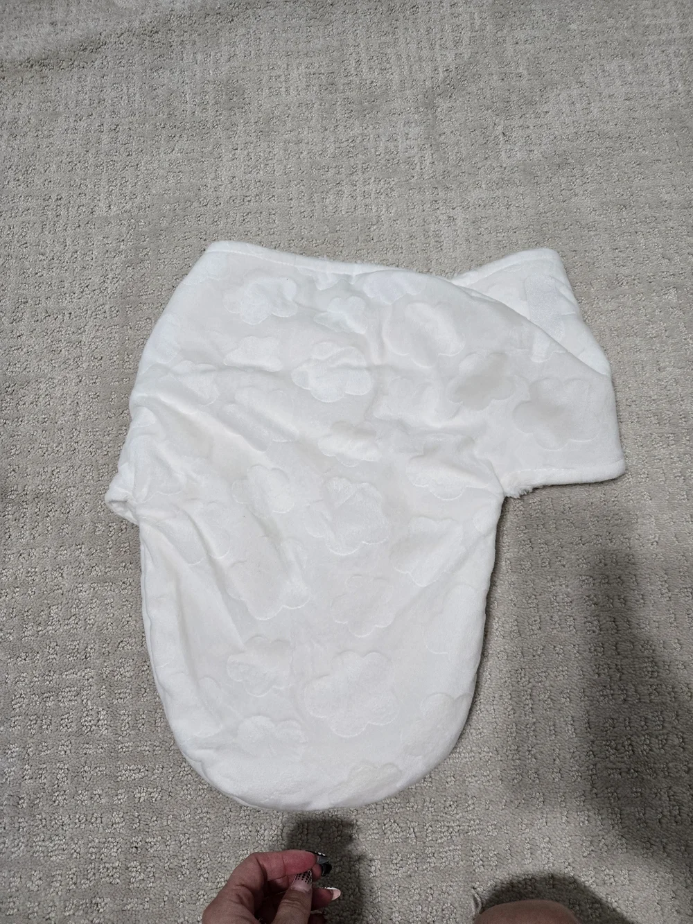 Hooded Baby Swaddle Wrap in White for Newborn Comfort